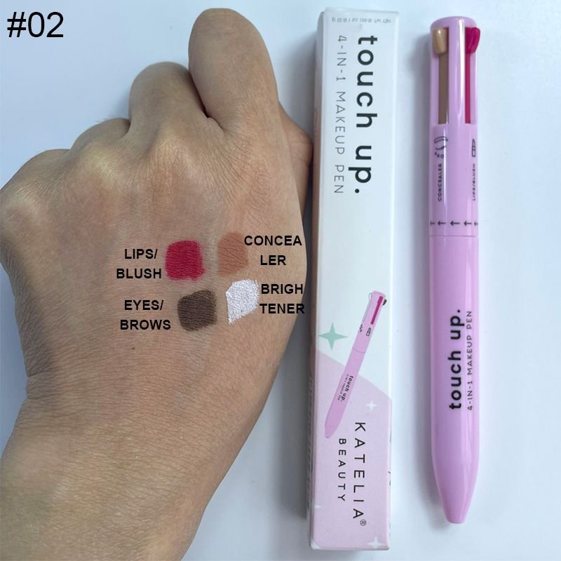 OEM Women Non-Blooming Four-Color Lip Line High-Gloss Eyeliner Eyebrow Pencil 4 In 1 Makeup Pen