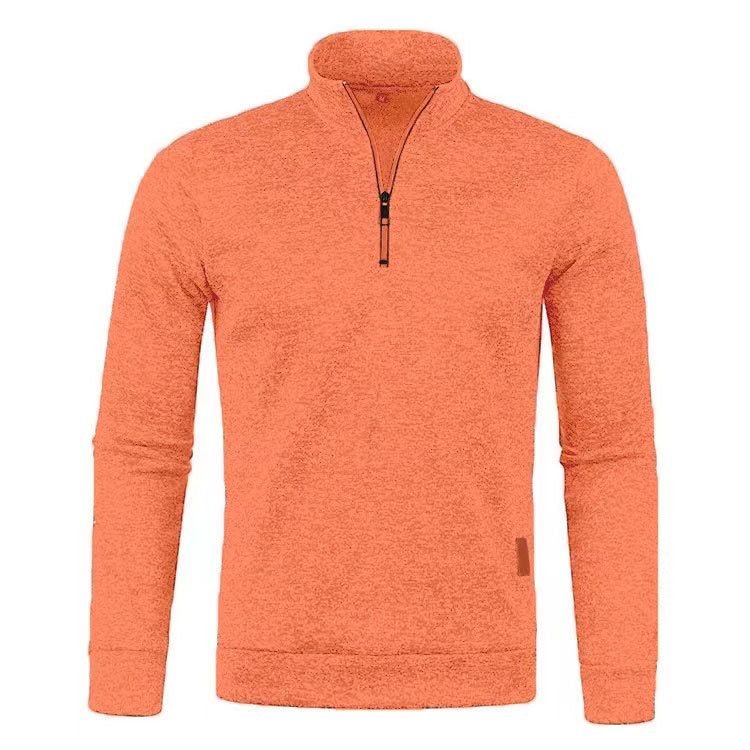 Autumn And Winter Men Half Zipper Stand Collar Long Sleeve Custom Sweatshirt