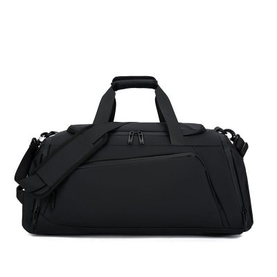 Men Leisure Sports Basic Solid Color Large Capacity PU Duffle Bag