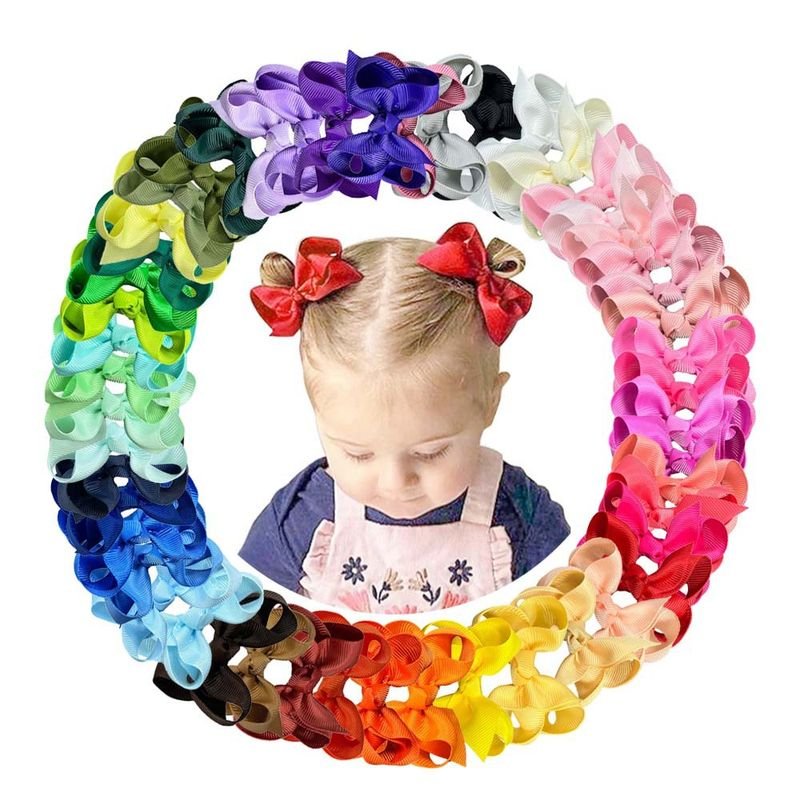 Kids Girls Cute Solid Color Bow Hairpin