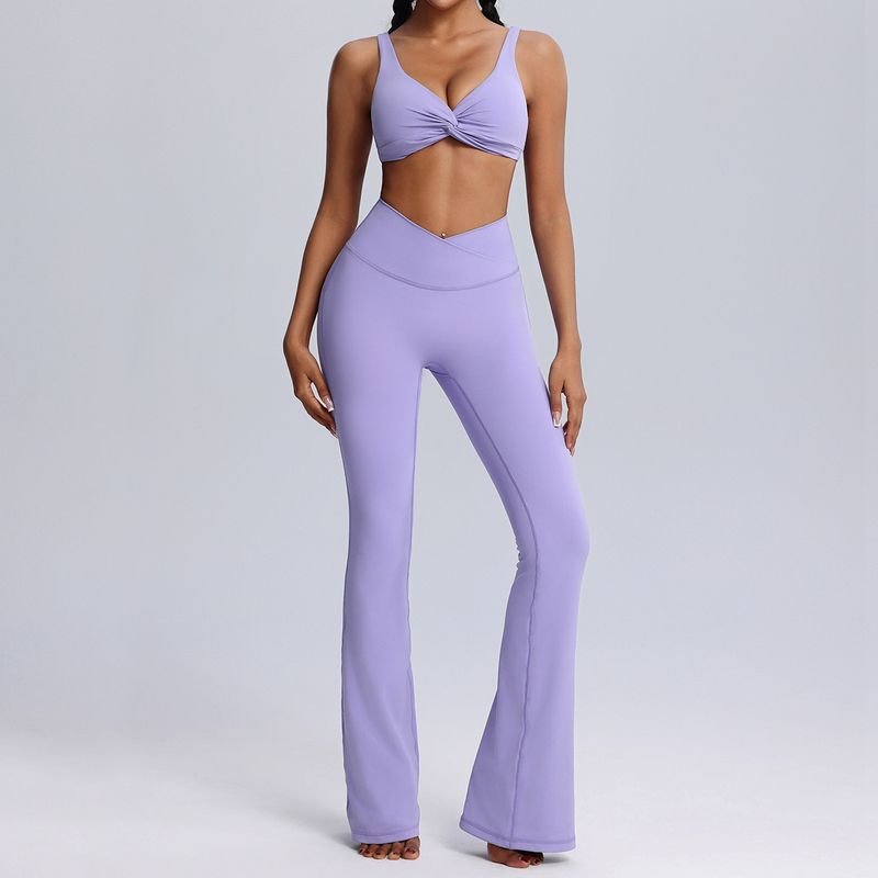 Women Yoga Fashion Solid Color Sports Two-Piece Set