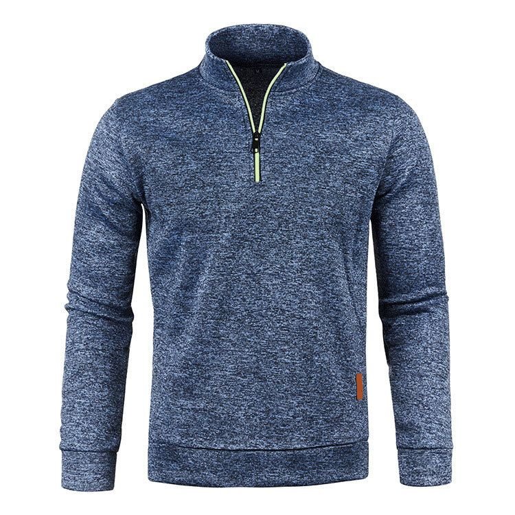 Autumn And Winter Men Half Zipper Stand Collar Long Sleeve Custom Sweatshirt