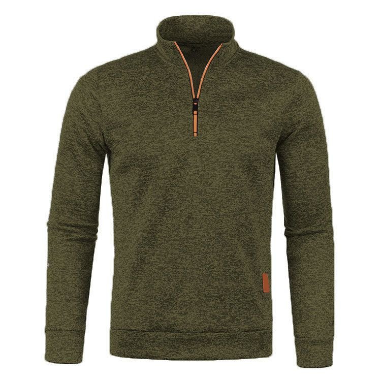 Autumn And Winter Men Half Zipper Stand Collar Long Sleeve Custom Sweatshirt