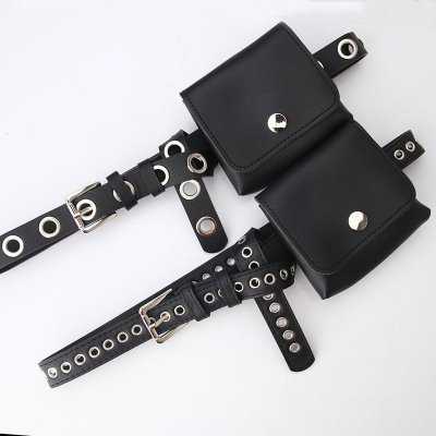 Women Fashion Simple Mini Waist Bag Decorative PU Belt