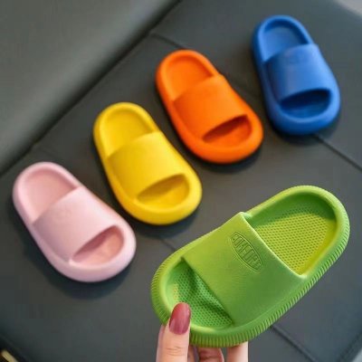 Kids Boys Girls Casual Cute Solid Color Thick-Soled Slippers