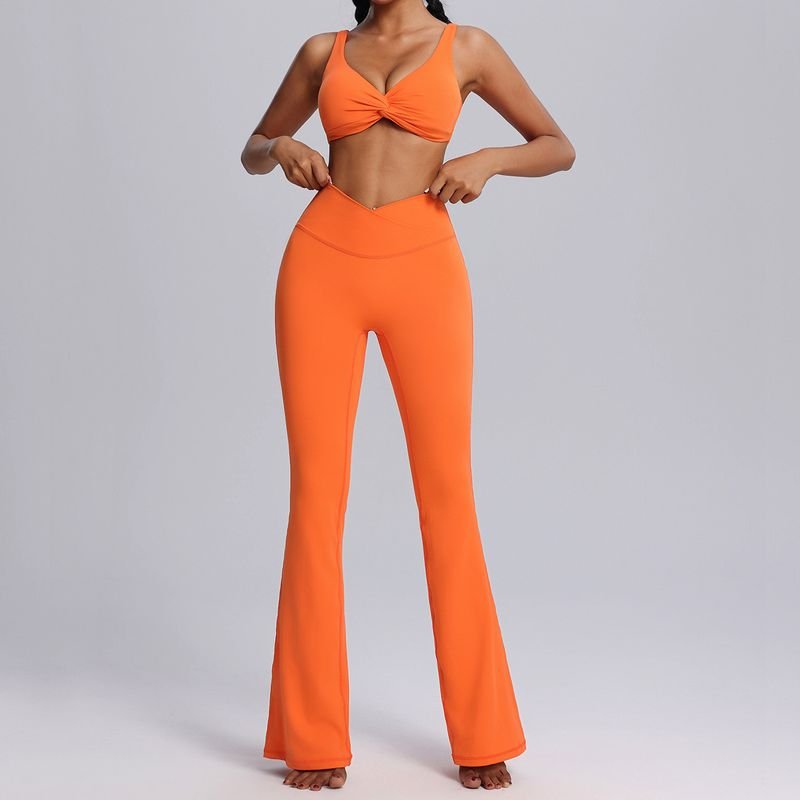 Women Yoga Fashion Solid Color Sports Two-Piece Set