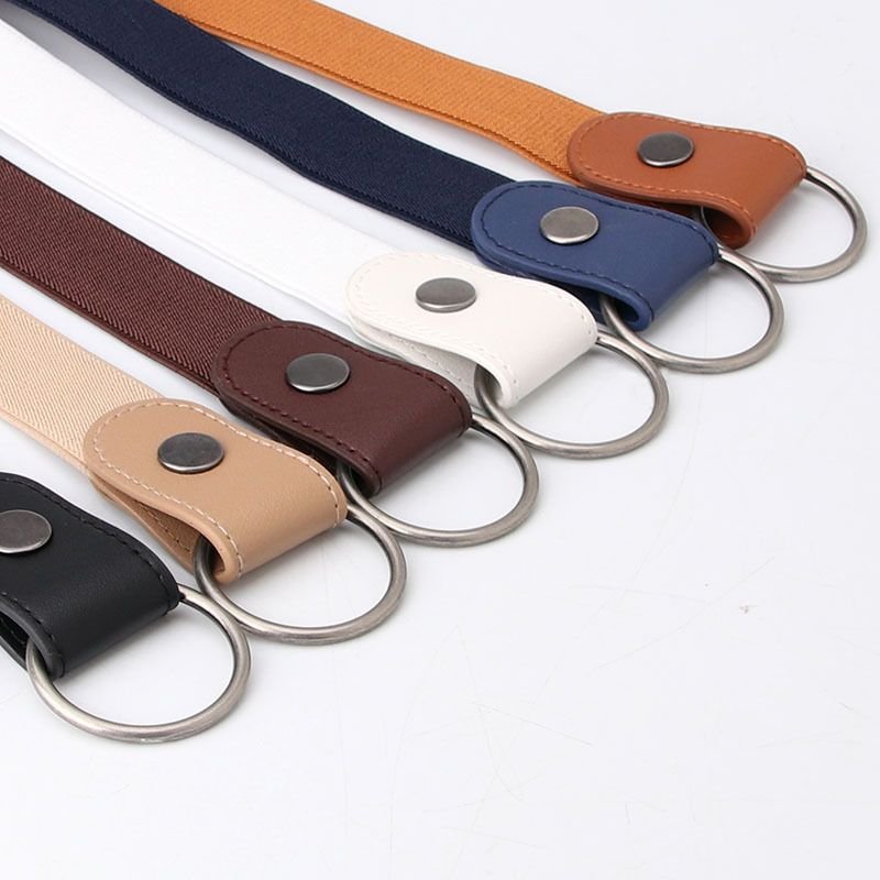 Women Simple Elastic Waist Non-Perforated Belt