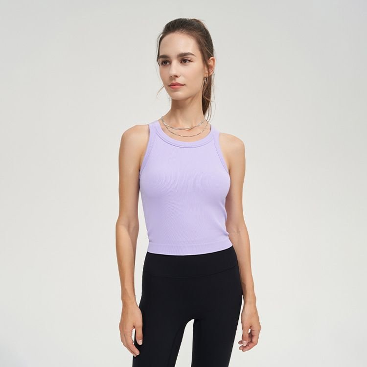 Women Fashion Yoga Solid Color Sports Tanks Top