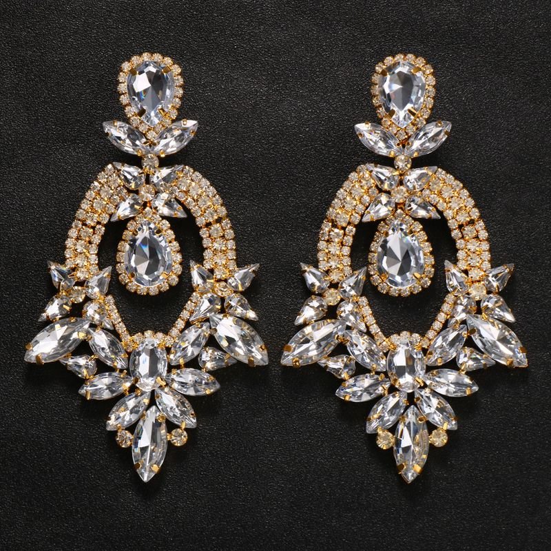 Exaggerated Fashion Rhinestone Pendant Earrings