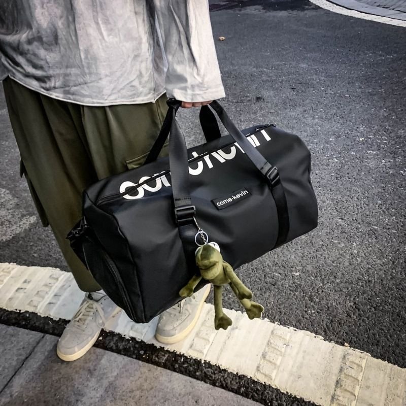 Men Casual Athleisure Letter Print Dry And Wet Separation Oxford Duffle Bags