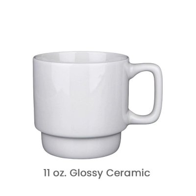 White Ceramic Mug Custom Logo Print