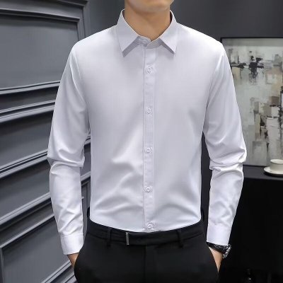 Men Fashion Solid Color Long Sleeve Shirt Top