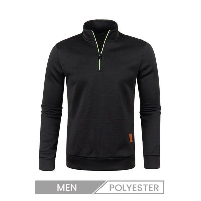 Autumn And Winter Men Half Zipper Stand Collar Long Sleeve Custom Sweatshirt