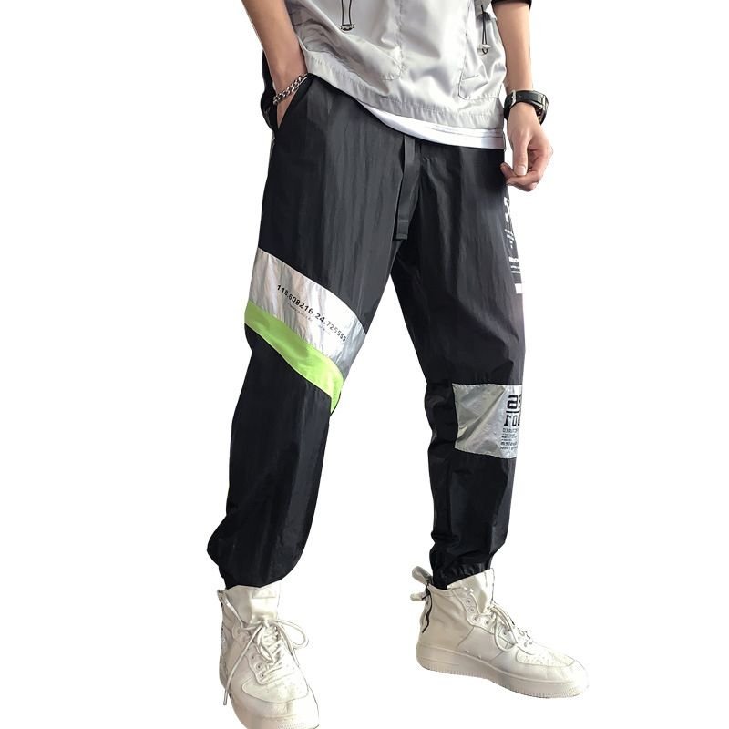 Men Fashion Casual Street Tide Alphabet Drawstring Waist Jogger Pants